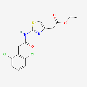 molecular formula C15H14Cl2N2O3S B4776831 ethyl (2-{[(2,6-dichlorophenyl)acetyl]amino}-1,3-thiazol-4-yl)acetate 