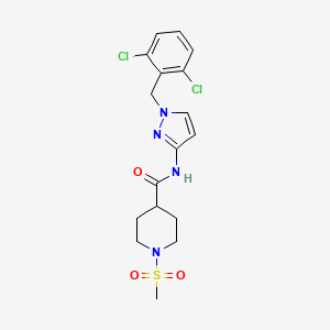 molecular formula C17H20Cl2N4O3S B4776850 N-[1-(2,6-dichlorobenzyl)-1H-pyrazol-3-yl]-1-(methylsulfonyl)-4-piperidinecarboxamide 
