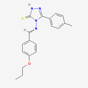 molecular formula C19H20N4OS B4776868 5-(4-methylphenyl)-4-[(4-propoxybenzylidene)amino]-4H-1,2,4-triazole-3-thiol 