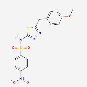 molecular formula C16H14N4O5S2 B4776891 N-[5-(4-methoxybenzyl)-1,3,4-thiadiazol-2-yl]-4-nitrobenzenesulfonamide 