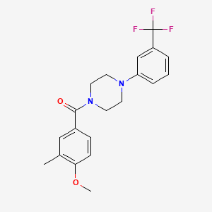 molecular formula C20H21F3N2O2 B4776899 1-(4-methoxy-3-methylbenzoyl)-4-[3-(trifluoromethyl)phenyl]piperazine 