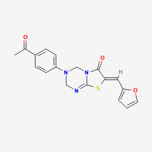 molecular formula C18H15N3O3S B4776914 3-(4-acetylphenyl)-7-(2-furylmethylene)-3,4-dihydro-2H-[1,3]thiazolo[3,2-a][1,3,5]triazin-6(7H)-one 