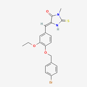 molecular formula C20H19BrN2O3S B4776923 5-{4-[(4-bromobenzyl)oxy]-3-ethoxybenzylidene}-3-methyl-2-thioxo-4-imidazolidinone 