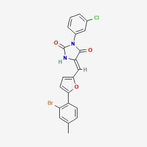 5-{[5-(2-bromo-4-methylphenyl)-2-furyl]methylene}-3-(3-chlorophenyl)-2,4-imidazolidinedione