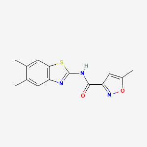 molecular formula C14H13N3O2S B4776934 N-(5,6-dimethyl-1,3-benzothiazol-2-yl)-5-methyl-3-isoxazolecarboxamide 
