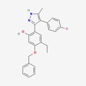 molecular formula C25H23FN2O2 B4776956 5-(benzyloxy)-4-ethyl-2-[4-(4-fluorophenyl)-5-methyl-1H-pyrazol-3-yl]phenol 