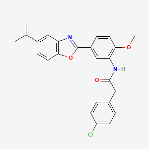 2-(4-chlorophenyl)-N-[5-(5-isopropyl-1,3-benzoxazol-2-yl)-2-methoxyphenyl]acetamide