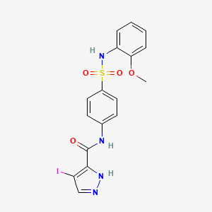 molecular formula C17H15IN4O4S B4776966 4-iodo-N-(4-{[(2-methoxyphenyl)amino]sulfonyl}phenyl)-1H-pyrazole-3-carboxamide 