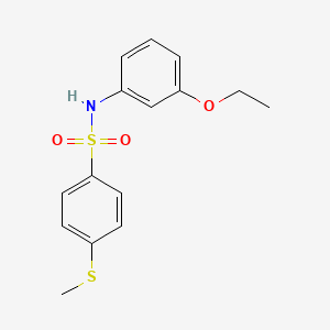 molecular formula C15H17NO3S2 B4776969 N-(3-ethoxyphenyl)-4-(methylthio)benzenesulfonamide 