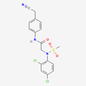 molecular formula C17H15Cl2N3O3S B4776977 N~1~-[4-(cyanomethyl)phenyl]-N~2~-(2,4-dichlorophenyl)-N~2~-(methylsulfonyl)glycinamide 