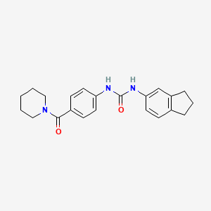 molecular formula C22H25N3O2 B4776981 N-(2,3-dihydro-1H-inden-5-yl)-N'-[4-(1-piperidinylcarbonyl)phenyl]urea 