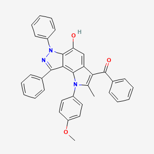 molecular formula C36H27N3O3 B4777034 [5-hydroxy-1-(4-methoxyphenyl)-2-methyl-6,8-diphenyl-1,6-dihydropyrrolo[2,3-e]indazol-3-yl](phenyl)methanone 