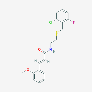 molecular formula C19H19ClFNO2S B4777035 N-{2-[(2-chloro-6-fluorobenzyl)thio]ethyl}-3-(2-methoxyphenyl)acrylamide 