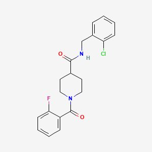 molecular formula C20H20ClFN2O2 B4777036 N-(2-chlorobenzyl)-1-(2-fluorobenzoyl)-4-piperidinecarboxamide 