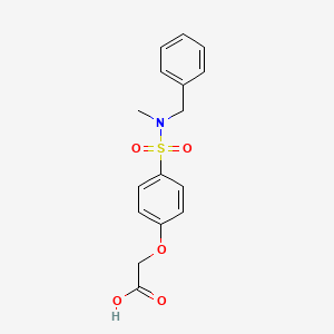 molecular formula C16H17NO5S B4777041 (4-{[benzyl(methyl)amino]sulfonyl}phenoxy)acetic acid 
