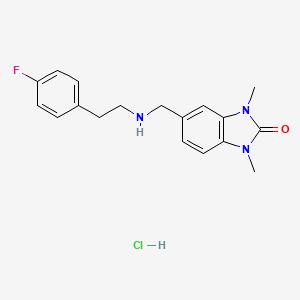 molecular formula C18H21ClFN3O B4777044 5-({[2-(4-fluorophenyl)ethyl]amino}methyl)-1,3-dimethyl-1,3-dihydro-2H-benzimidazol-2-one hydrochloride 