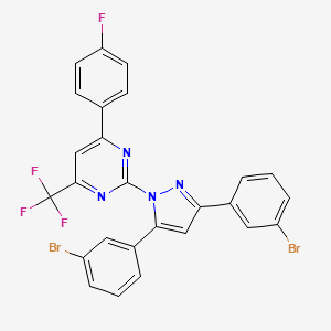 2-[3,5-bis(3-bromophenyl)-1H-pyrazol-1-yl]-4-(4-fluorophenyl)-6-(trifluoromethyl)pyrimidine