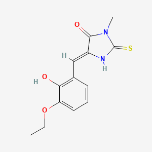 molecular formula C13H14N2O3S B4777054 5-(3-ethoxy-2-hydroxybenzylidene)-3-methyl-2-thioxo-4-imidazolidinone 