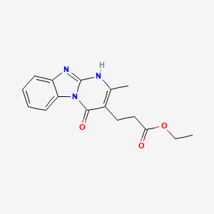 molecular formula C16H17N3O3 B4777069 ethyl 3-(2-methyl-4-oxo-1,4-dihydropyrimido[1,2-a]benzimidazol-3-yl)propanoate 