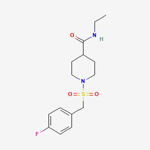 molecular formula C15H21FN2O3S B4777097 N-ethyl-1-[(4-fluorobenzyl)sulfonyl]-4-piperidinecarboxamide 