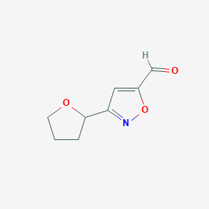 B047771 3-(Tetrahydrofuran-2-yl)isoxazole-5-carbaldehyde CAS No. 121604-63-5