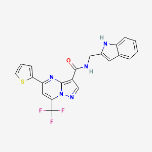 molecular formula C21H14F3N5OS B4777105 N-(1H-indol-2-ylmethyl)-5-(2-thienyl)-7-(trifluoromethyl)pyrazolo[1,5-a]pyrimidine-3-carboxamide 