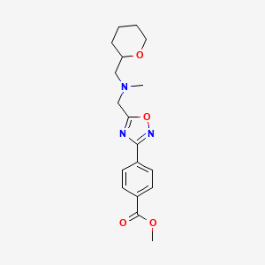 molecular formula C18H23N3O4 B4777106 methyl 4-(5-{[methyl(tetrahydro-2H-pyran-2-ylmethyl)amino]methyl}-1,2,4-oxadiazol-3-yl)benzoate 