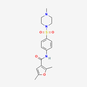 molecular formula C18H23N3O4S B4777121 2,5-dimethyl-N-{4-[(4-methyl-1-piperazinyl)sulfonyl]phenyl}-3-furamide 