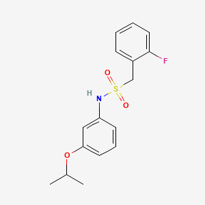 molecular formula C16H18FNO3S B4777130 1-(2-fluorophenyl)-N-(3-isopropoxyphenyl)methanesulfonamide 