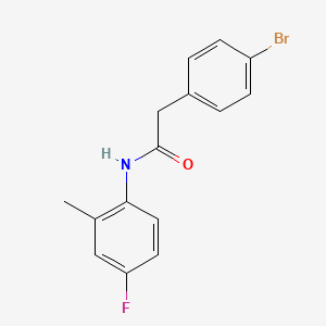 molecular formula C15H13BrFNO B4777138 2-(4-bromophenyl)-N-(4-fluoro-2-methylphenyl)acetamide 