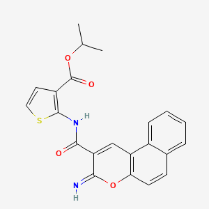 molecular formula C22H18N2O4S B4777142 isopropyl 2-{[(3-imino-3H-benzo[f]chromen-2-yl)carbonyl]amino}-3-thiophenecarboxylate 