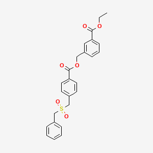 molecular formula C25H24O6S B4777158 ethyl 3-[({4-[(benzylsulfonyl)methyl]benzoyl}oxy)methyl]benzoate 