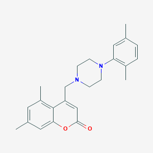 4-{[4-(2,5-dimethylphenyl)-1-piperazinyl]methyl}-5,7-dimethyl-2H-chromen-2-one