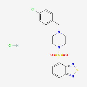 molecular formula C17H18Cl2N4O2S2 B4777194 4-{[4-(4-chlorobenzyl)-1-piperazinyl]sulfonyl}-2,1,3-benzothiadiazole hydrochloride 