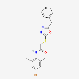 molecular formula C19H18BrN3O2S B4777200 2-[(5-benzyl-1,3,4-oxadiazol-2-yl)thio]-N-(4-bromo-2,6-dimethylphenyl)acetamide 