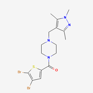 molecular formula C16H20Br2N4OS B4777208 1-[(4,5-dibromo-2-thienyl)carbonyl]-4-[(1,3,5-trimethyl-1H-pyrazol-4-yl)methyl]piperazine 