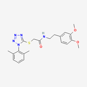 molecular formula C21H25N5O3S B4777218 N-[2-(3,4-dimethoxyphenyl)ethyl]-2-{[1-(2,6-dimethylphenyl)-1H-tetrazol-5-yl]thio}acetamide 