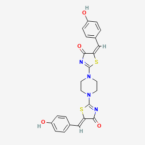molecular formula C24H20N4O4S2 B4777225 2,2'-(1,4-piperazinediyl)bis[5-(4-hydroxybenzylidene)-1,3-thiazol-4(5H)-one] 