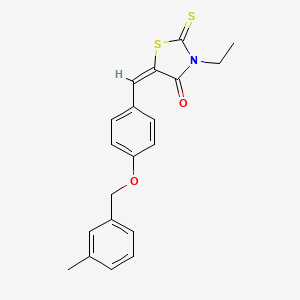 molecular formula C20H19NO2S2 B4777271 3-ethyl-5-{4-[(3-methylbenzyl)oxy]benzylidene}-2-thioxo-1,3-thiazolidin-4-one 