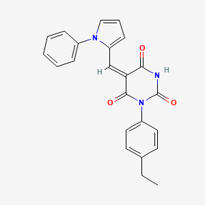 molecular formula C23H19N3O3 B4777276 1-(4-ethylphenyl)-5-[(1-phenyl-1H-pyrrol-2-yl)methylene]-2,4,6(1H,3H,5H)-pyrimidinetrione 