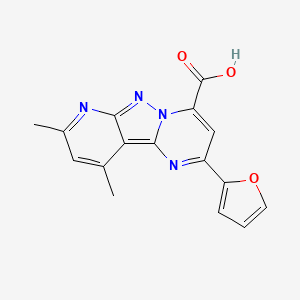 molecular formula C16H12N4O3 B4777285 2-(2-furyl)-8,10-dimethylpyrido[2',3':3,4]pyrazolo[1,5-a]pyrimidine-4-carboxylic acid 