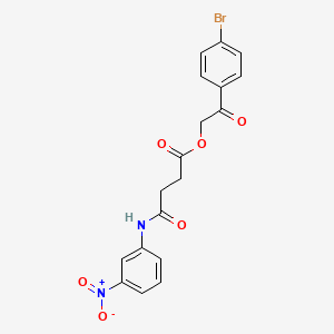 molecular formula C18H15BrN2O6 B4777288 2-(4-bromophenyl)-2-oxoethyl 4-[(3-nitrophenyl)amino]-4-oxobutanoate 