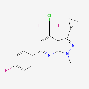 molecular formula C17H13ClF3N3 B4777309 4-[chloro(difluoro)methyl]-3-cyclopropyl-6-(4-fluorophenyl)-1-methyl-1H-pyrazolo[3,4-b]pyridine 