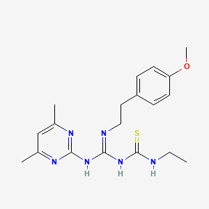 molecular formula C19H26N6OS B4777313 N-([(4,6-dimethyl-2-pyrimidinyl)amino]{[2-(4-methoxyphenyl)ethyl]amino}methylene)-N'-ethylthiourea 