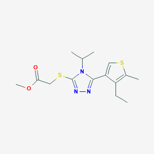 molecular formula C15H21N3O2S2 B4777321 methyl {[5-(4-ethyl-5-methyl-3-thienyl)-4-isopropyl-4H-1,2,4-triazol-3-yl]thio}acetate 