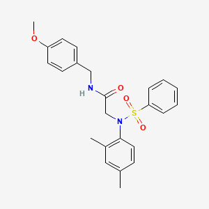 molecular formula C24H26N2O4S B4777333 N~2~-(2,4-dimethylphenyl)-N~1~-(4-methoxybenzyl)-N~2~-(phenylsulfonyl)glycinamide 