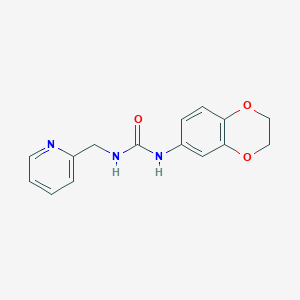 molecular formula C15H15N3O3 B4777339 N-(2,3-dihydro-1,4-benzodioxin-6-yl)-N'-(2-pyridinylmethyl)urea 