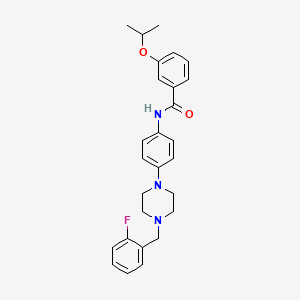 molecular formula C27H30FN3O2 B4777351 N-{4-[4-(2-fluorobenzyl)-1-piperazinyl]phenyl}-3-isopropoxybenzamide 