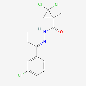 molecular formula C14H15Cl3N2O B4777398 2,2-dichloro-N'-[1-(3-chlorophenyl)propylidene]-1-methylcyclopropanecarbohydrazide 