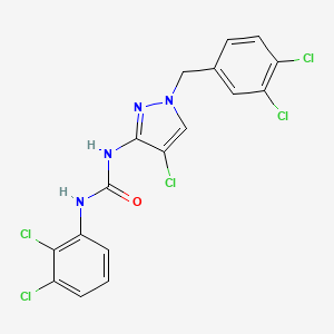 molecular formula C17H11Cl5N4O B4777406 N-[4-chloro-1-(3,4-dichlorobenzyl)-1H-pyrazol-3-yl]-N'-(2,3-dichlorophenyl)urea 